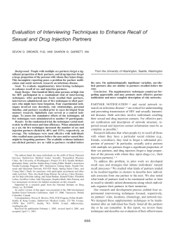 Evaluation of Interviewing Techniques to Enhance Recall of Sexual