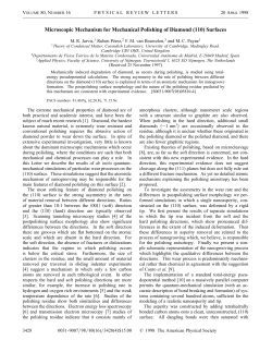 Microscopic Mechanism for Mechanical Polishing of Diamond (110