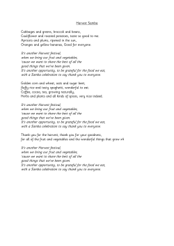 Harvest Samba Cabbages and greens, broccoli and beans