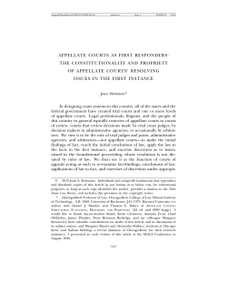 APPELLATE COURTS AS FIRST RESPONDERS: THE