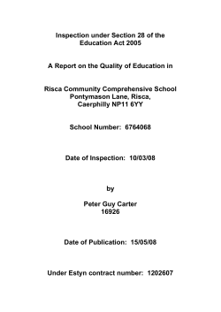 Inspection under Section 28 of the Education Act 2005 A