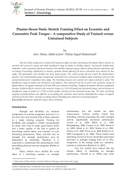 Plantar-flexor Static Stretch Training Effect on Eccentric and