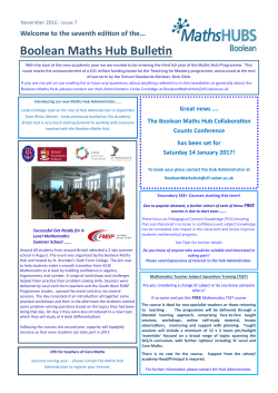 Boolean Maths Hub Bulletin 7