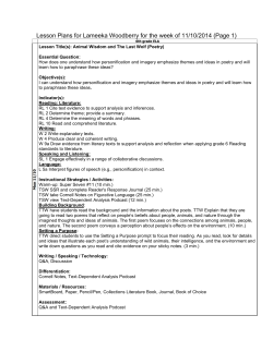 Lesson Plans for Lameeka Woodberry for the week of 11/10/2014