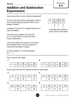 Addition and Subtraction Expressions