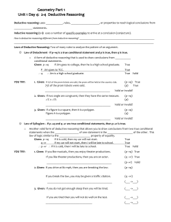 Deductive Reasoning notes
