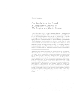 Our Devils Now Are Ended: A Con1parative Analysis of