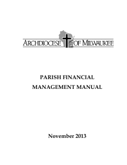 PARISH FINANCIAL MANAGEMENT MANUAL November 2013