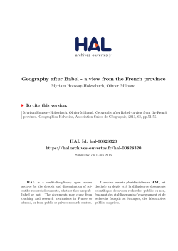 Geography after Babel - a view from the French province