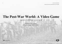 The Post-War World: A Video Game