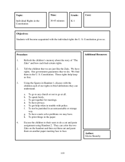 Individual Rights in the Constitution (Grades K-1)