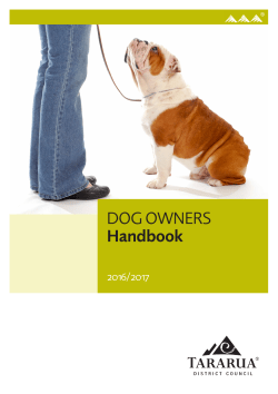 DOG OWNERS Handbook - Tararua District Council