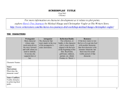 Structure Grid for Character and Plot Development