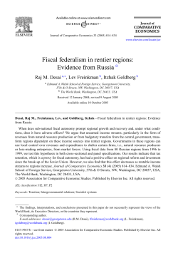 Fiscal federalism in rentier regions: Evidence from Russia