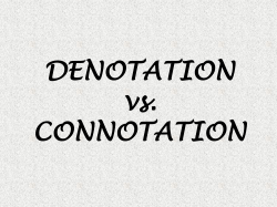 DENOTATION vs. CONNOTATION
