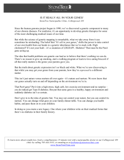 is it really all in your genes?