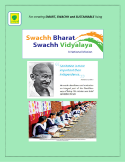 For creating SMART, SWACHH and SUSTAINABLE living