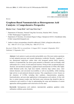 Graphene-Based Nanomaterials as Heterogeneous Acid Catalysts