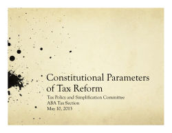 Constitutional Parameters of Tax Reform