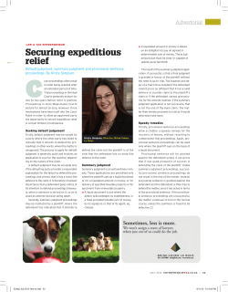 Securing expeditious relief