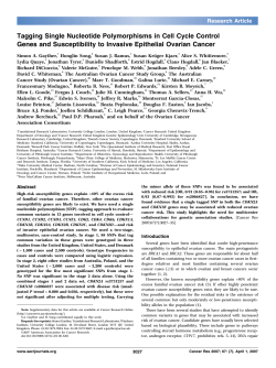 Tagging Single Nucleotide Polymorphisms in Cell Cycle Control