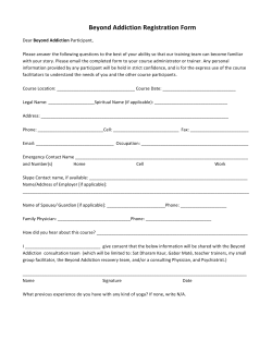 Download: Beyond Addiction Registration Form
