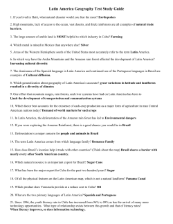 Latin America Geography Test Study Guide