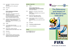The Relevance and Impact of FIFA World Cups, 1930-2010