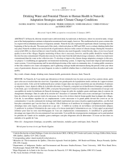 Drinking Water and Potential Threats to Human Health in Nunavik