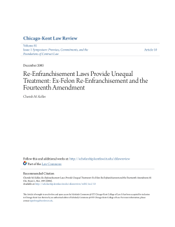 Re-Enfranchisement Laws Provide Unequal Treatment