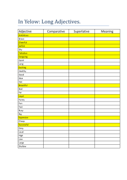 Adjective LIST_ COMPARATIVE AND SUPERLATIVES