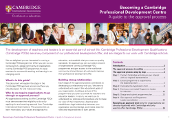 Becoming a Cambridge Professional Development Centre