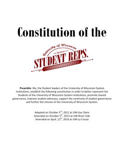 Preamble: We, the Student leaders of the University of Wisconsin