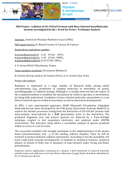 PhD Project : Collision of 20-150 keV Protons with Mass