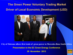The Green Power Voluntary Trading Market Driver of Local