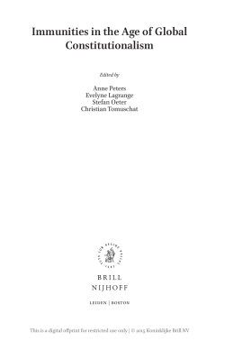 Immunities in the Age of Global Constitutionalism - Max