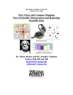 Part 1:Pace and Compass Mapping Part 2:Scientific