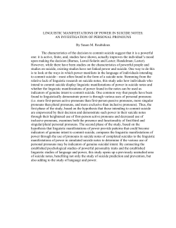 LINGUISTIC MANIFESTATIONS OF POWER IN SUICIDE NOTES