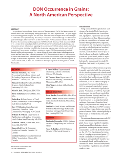 Read DON Occurrence in Grains: A North American Perspective