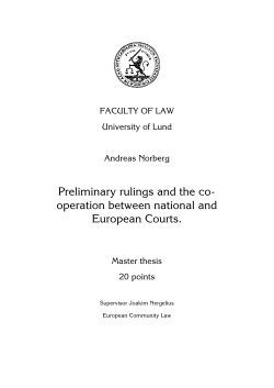 Preliminary rulings and the co- operation between national and