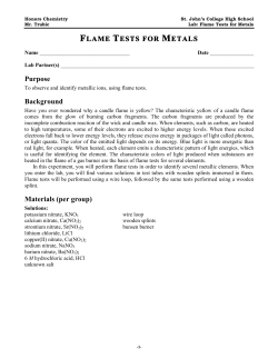 flame tests for metals - St. John`s College HS