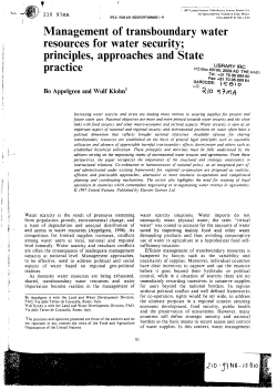 Management of transboundary water resources for water security