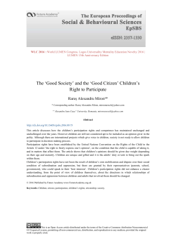 The `Good Society` and the `Good Citizen` Children`s Right to