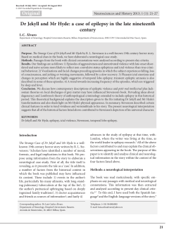 Dr Jekyll and Mr Hyde: a case of epilepsy in the late nineteenth