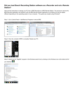 Did you load Bosch Recording Station software as a Recorder and