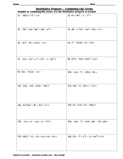 Distributive Property &ndash; Combining Like Terms