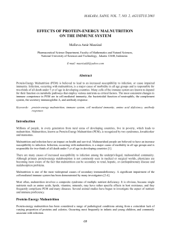 effects of protein-energy malnutrition on the immune system