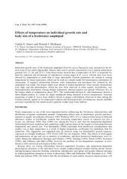 Effects of temperature on individual growth rate and body