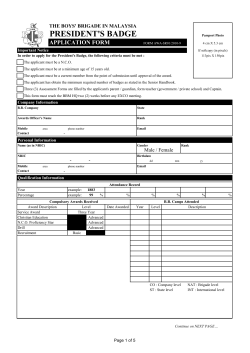 president`s badge - Boys Brigade Malaysia