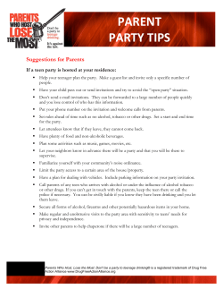 Parent Party Tips - Community Drug Coalition of Lea County